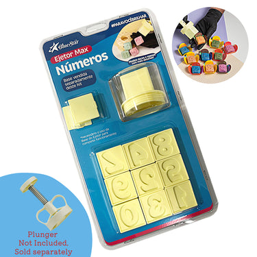 Set de moldes eyectores para brigadeiro (Números) – BlueStar (12 piezas)